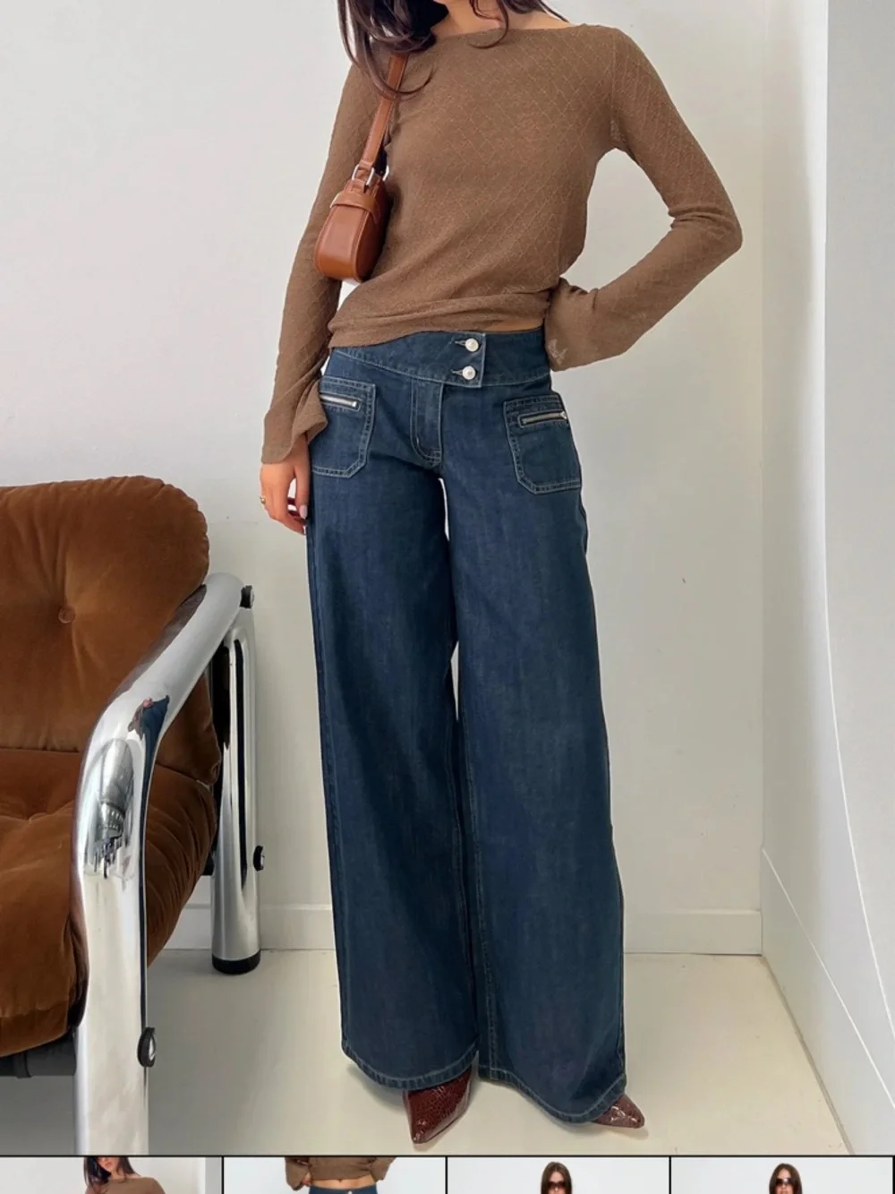 NWT princess polly Unwritten Mid Rise Wide Leg Jeans - Picture 1 of 4